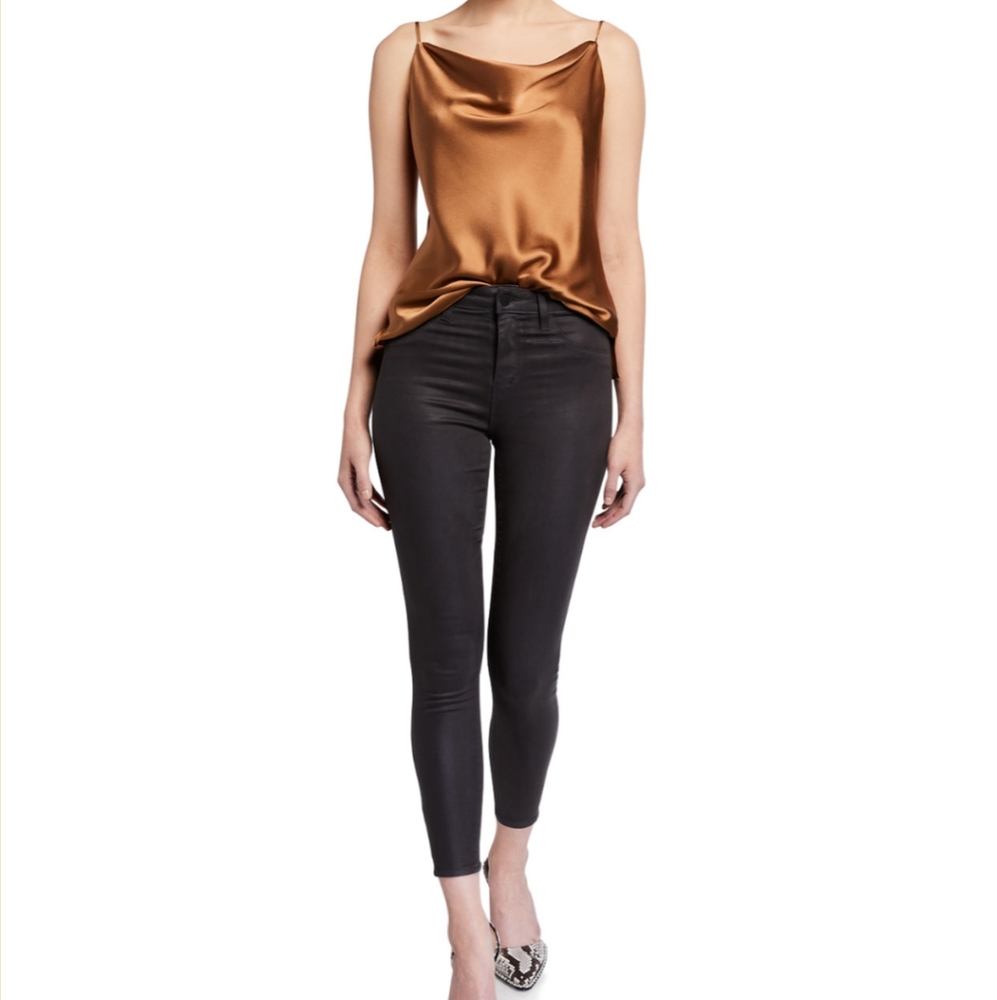L'AGENCE MARGOT HIGH RISE SKINNY IN BLACK COATED